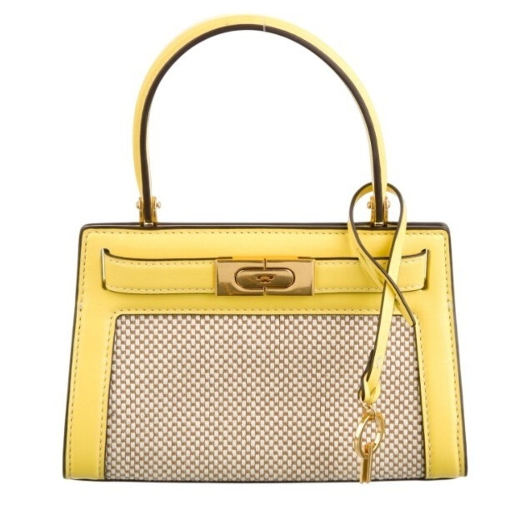 Lee Radziwill Petite Top Handle Canvas/Leather Bag Tote by Tory Burch
